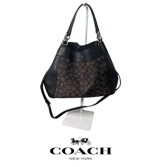Coach Handbags - COACH LEXY signature jacquard canvas & leather trim shoulder/crossbody bag- EUC